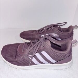 Adidas Cloudfoam Purple Lavender White Stripe Athletic Running Shoes‎ Womens 8.5